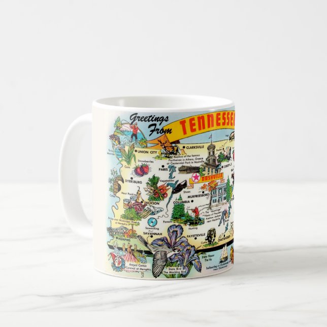 Caneca De Café Tennessee Map Mug (Frente Esquerda)