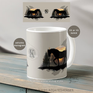 Caneca De Café Tennessee Walking Horse Sunset Silhouette Monogram