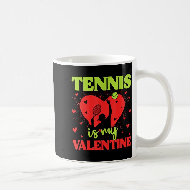 Caneca De Café Tennis Is My Valentine Cool Srt Motivation Player  (Direita)
