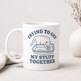 Caneca De Café Tentando Organizar Minhas Coisas Gato