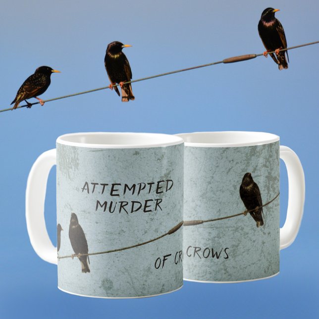Caneca De Café Tentativa de Assassinato de Corvos Misteriosos (Criador carregado)