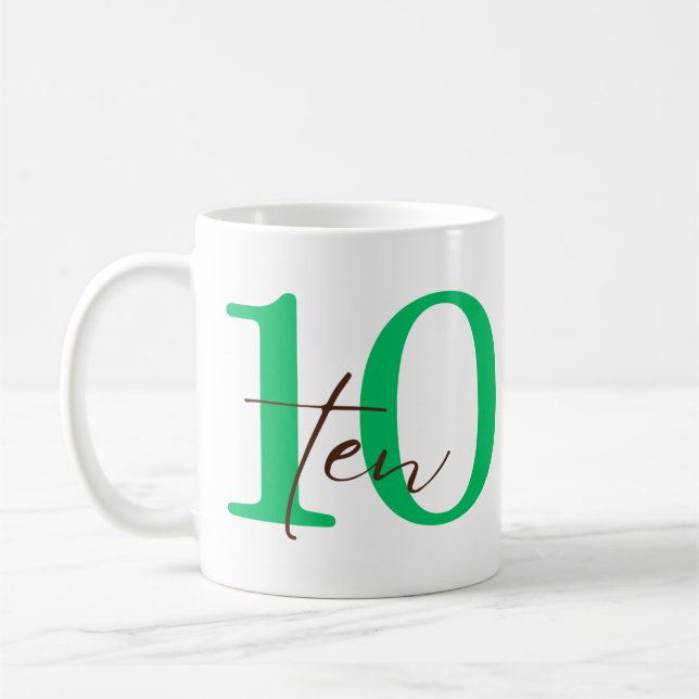 Caneca De Café Tenth Year with Personalization (Esquerda)
