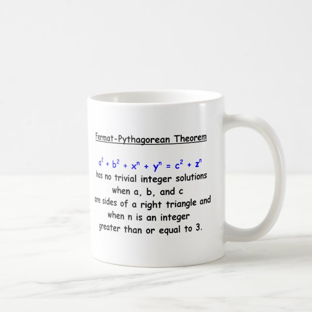 Caneca De Café Teorema do Bobo Fermat-Pythagoreano (Direita)