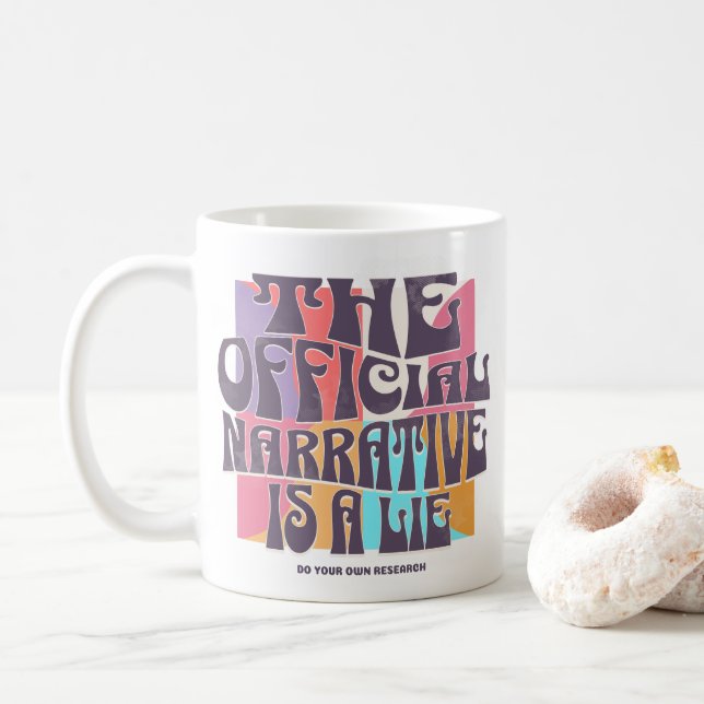 Caneca De Café Teoria da Conspiração Retrô (Com Donut)