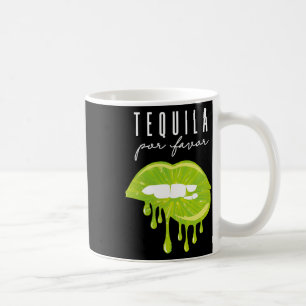 Caneca De Café Tequila Por Favor Lábios Adultos Bebendo Cinco D