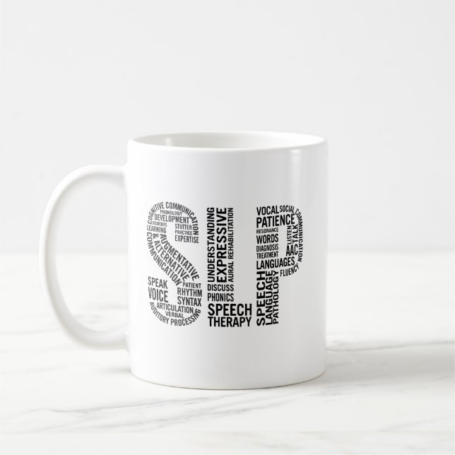 Caneca De Café Terapeuta de discurso SLP (Esquerda)