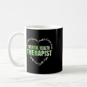Caneca De Café Terapeuta de Saúde Mental Palavra Coração 