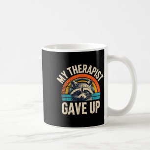 Caneca De Café Terapeuta desistiu de guaxinim com fones de ouvido