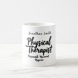 Caneca De Café Terapeuta Físico Tipografia de Movimento Apaixonad
