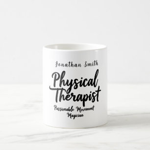 Caneca De Café Terapeuta Físico Tipografia de Movimento Apaixonad