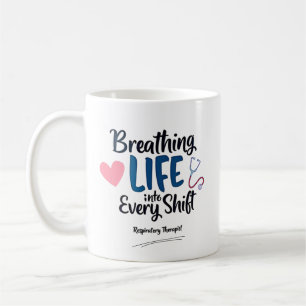 Caneca De Café Terapeuta Respiratório – Citação Respirar a Vida