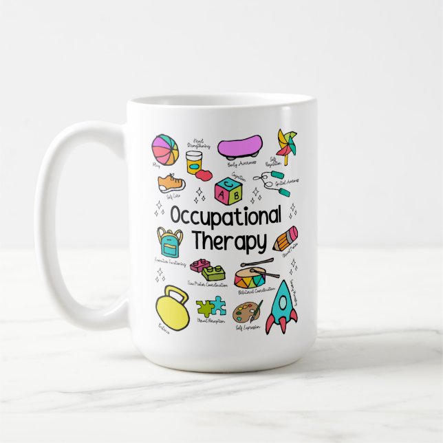 Caneca De Café Terapêutica Ocupacional Colorida (Esquerda)