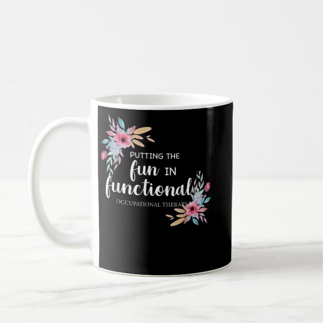 Caneca De Café Terapêutica Ocupacional OT Terapêutica Floral Pres (Esquerda)