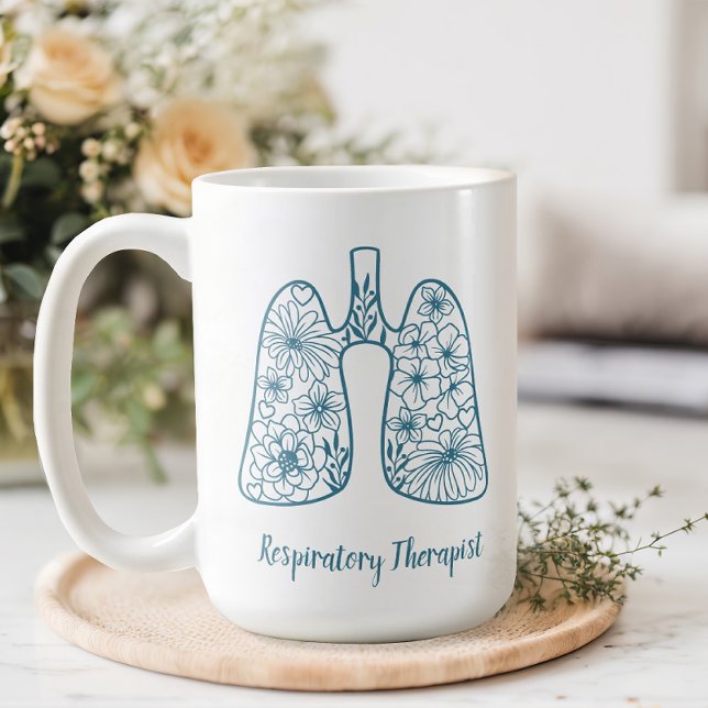 Caneca De Café Terapêutica Respiratória Floral (Criador carregado)