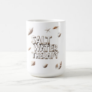 Caneca De Café Terapêutica Saltwater Ocean Quote Summer Beach Des