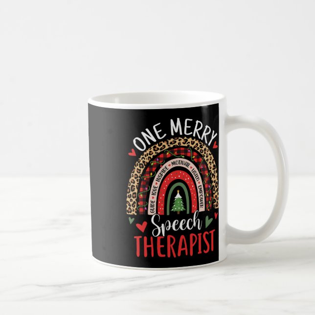 Caneca De Café Terapia da Fala Arco-íris Natal Fala Linguagem P (Direita)