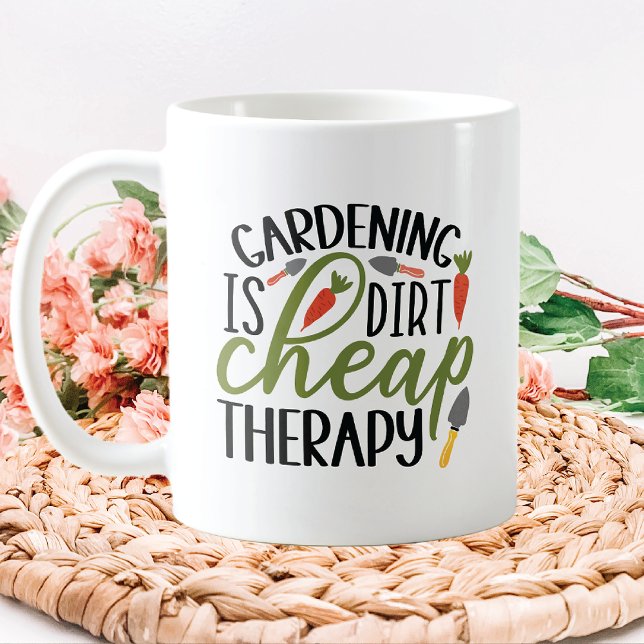Caneca De Café Terapia de jardinagem (Criador carregado)