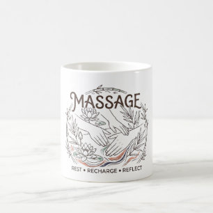 Caneca De Café Terapia de Massagem Quadro de Bambu Lótus