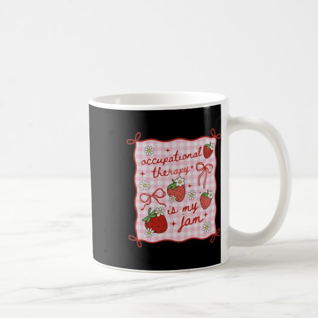 Caneca De Café Terapia Ocupacional Feminina Morango Fofo Voltar O (Direita)