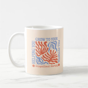 Caneca De Café Terapia Ocupacional Floral Retro Terapeuta