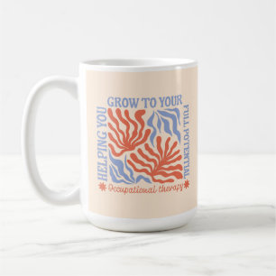 Caneca De Café Terapia Ocupacional Floral Retro Terapeuta