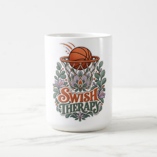 Caneca De Café Terapia Swish Floral Basquetebol