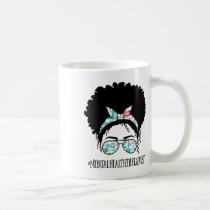 Caneca De Café Terapista de Saúde Negra Afro Mensageira Mulher Af