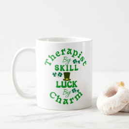 Caneca De Café Terapista por Skill, Sorte de Charm St Patricks