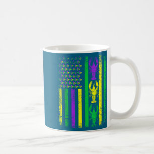 Caneca De Café Terça-feira gorda retrô usa bandeira americana des