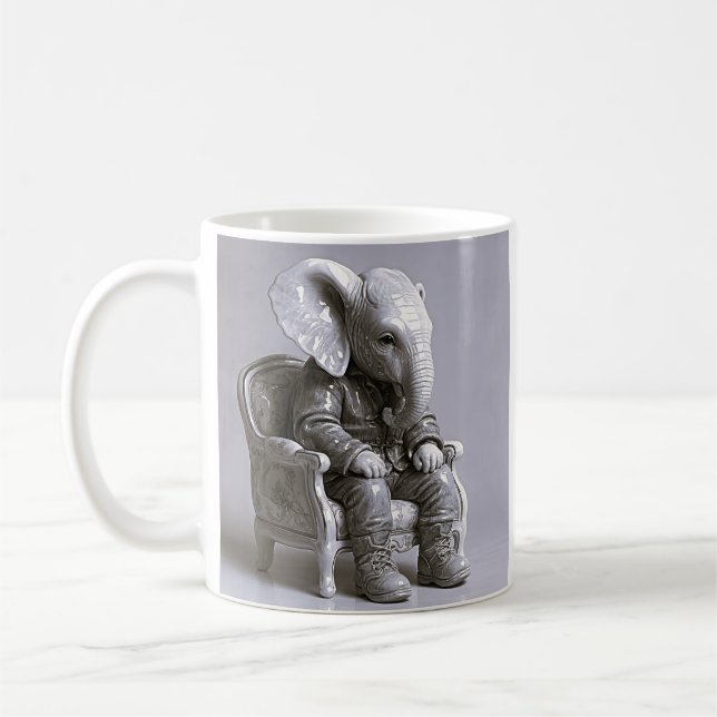 Caneca De Café Terninho de Elefante Caprichoso (Esquerda)