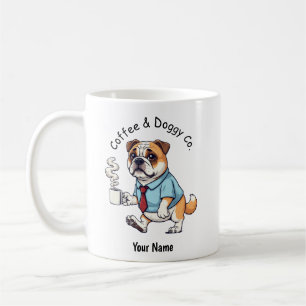 Caneca De Café Terno de Bulldog Engraçado Café