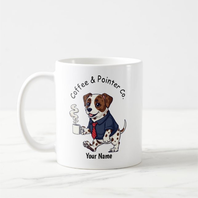Caneca De Café Terno de Café do Cão Ponteiro Engraçado  (Esquerda)