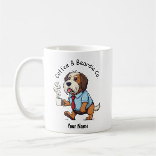 Caneca De Café Terno de Negócios de Cachorro Engraçado Bearded Co