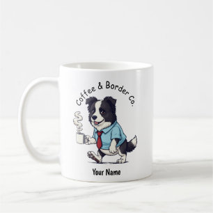 Caneca De Café Terno de Negócios de cachorro engraçado Border Col