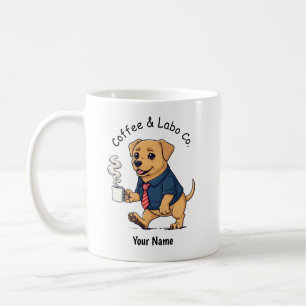 Caneca De Café Terno de Negócios de Cachorro Labrador Retriever E