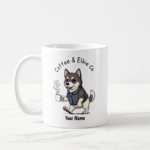 Caneca De Café Terno de Negócios de Café de Cachorro Engraçado No