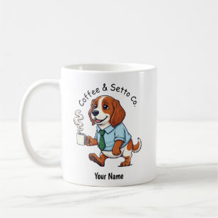 Caneca De Café Terno de Negócios do English Setter Engraçado Café