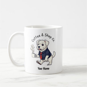 Caneca De Café Terno de Negócios Engraçado do Cão de Pastoreio In