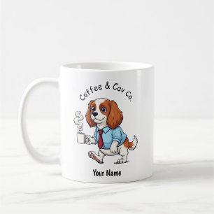 Caneca De Café Terno de Negócios Engraçado do Cavalier King Charl