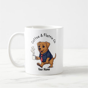 Caneca De Café Terno de Negócios Engraçado do Retriever de Capa L