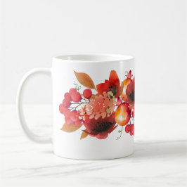 Caneca De Café Terra Colorida de Frutas, Berries e Flores