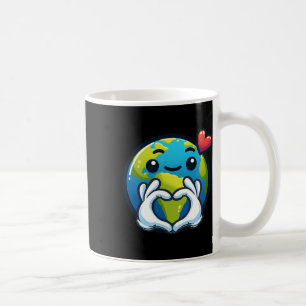 Caneca De Café Terra com Mãos Cardíacas Adoram Dia da Terra