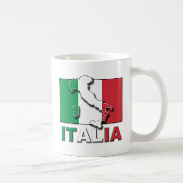 Caneca De Café Terra da bandeira de Italia (Direita)