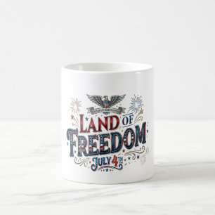 Caneca De Café Terra da Liberdade 4 de Julho Patriótico