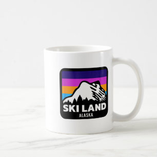 Caneca De Café Terra de esqui fairbanks alasca esqui snowboard