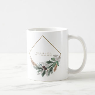 Caneca De Café Terra de Natal do Eucalyptus minimalista moderna
