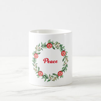 Caneca De Café Terra de Natal Moderna | Flores e Script Rosa