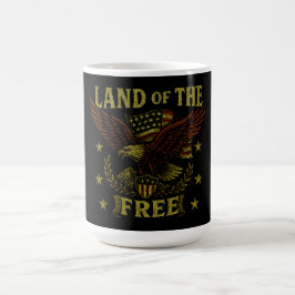 Caneca De Café Terra dos Livres – Liberdade Americana Clássica