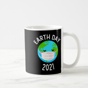 Caneca De Café Terra Kawaii Com Planeta De Máscara Facial Engraça