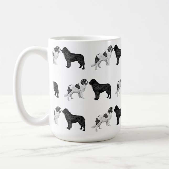 Caneca De Café Terra Nova Negro e Landseer (Esquerda)
